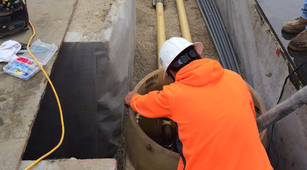 Trench work and piping at Alamitos Bay Marina